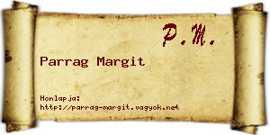Parrag Margit névjegykártya
